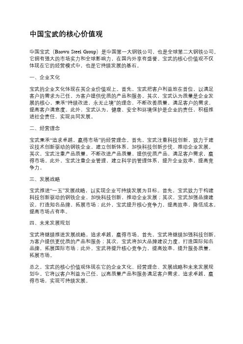 中国宝武的核心价值观
