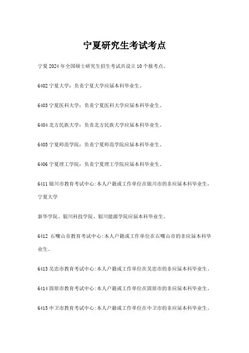 宁夏研究生考试考点