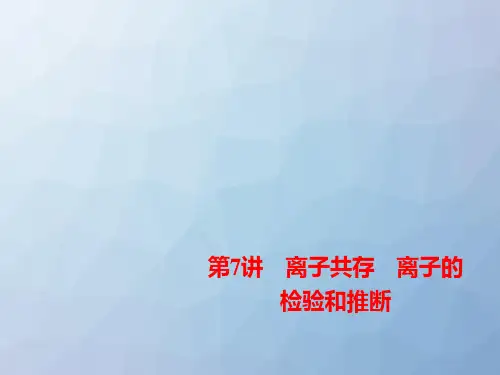 高三化学一轮复习优质课件4：离子共存   离子的检验和推断