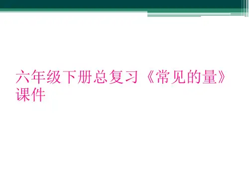 六年级下册总复习《常见的量》课件