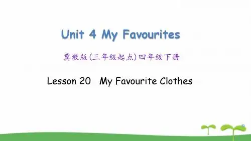 2018~2019学年冀教版四年级下册英语Lesson 20 My favourite clothes课件