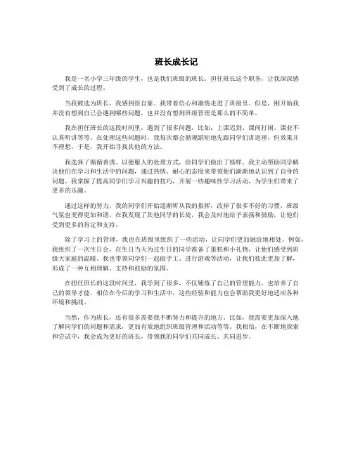 班长成长记