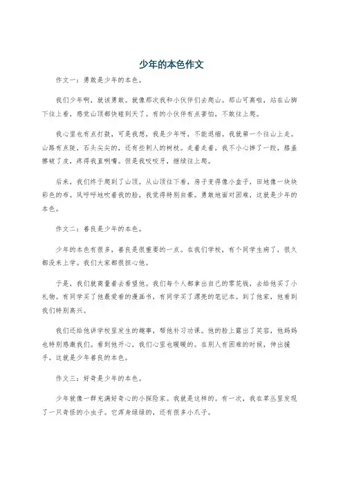 少年的本色作文