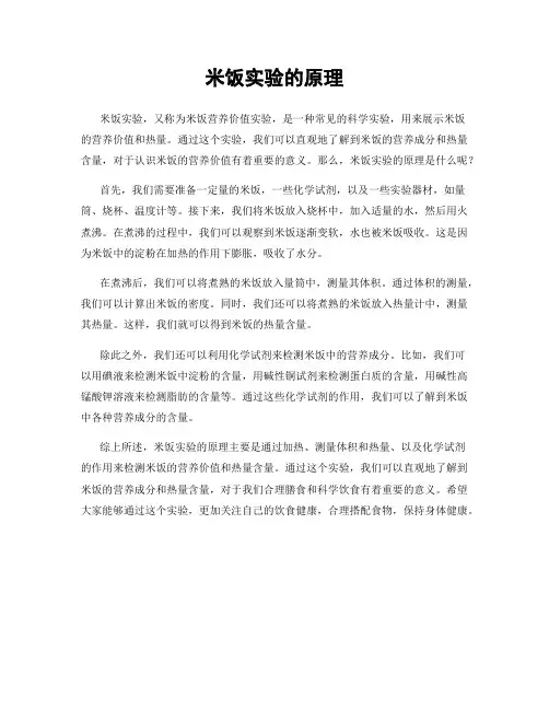 米饭实验的原理