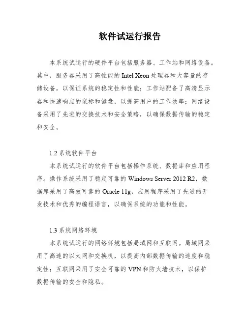 软件试运行报告