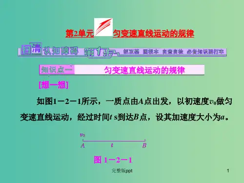 高考物理一轮复习 第1章 第2单元 匀变速直线运动的规律课件