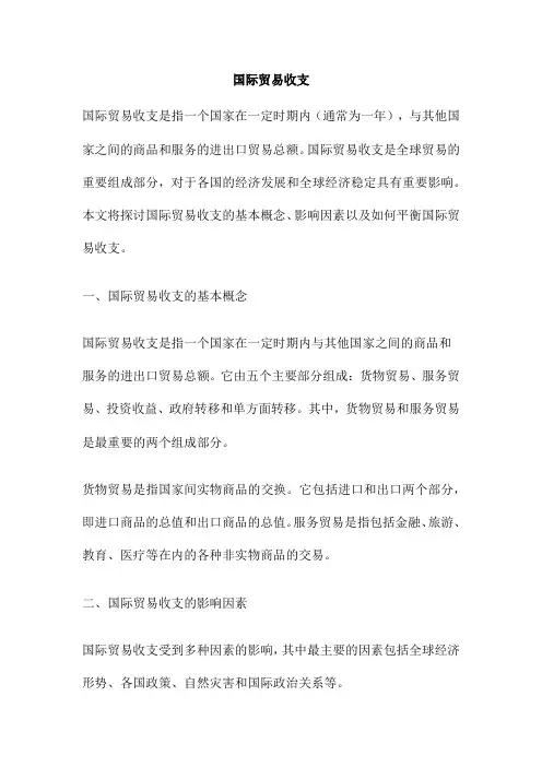 国际贸易收支 