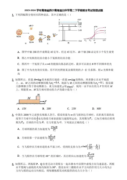 2023-2024学年青海省西宁青海湟川中学高二下学期期末考试物理试题