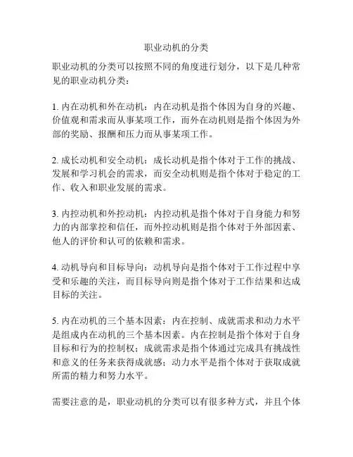 职业动机的分类