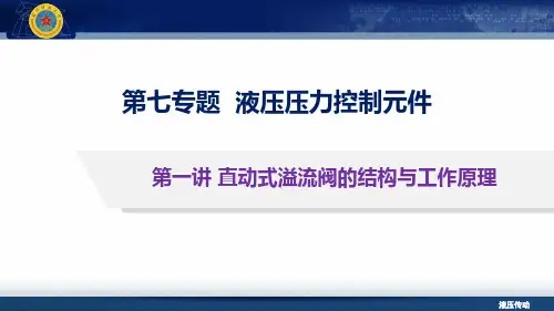 液压压力控制元件