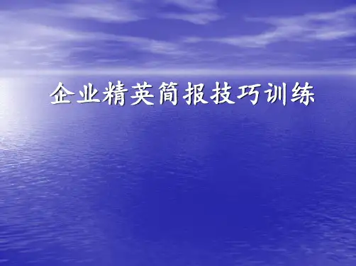 简报技巧训练ppt课件