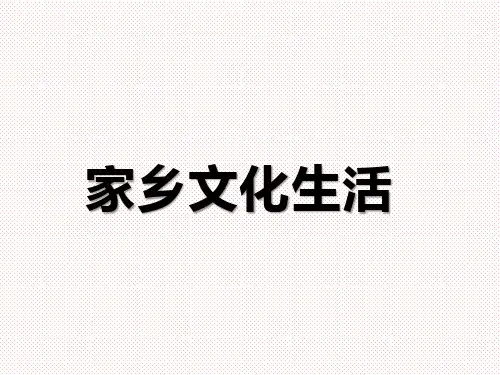 统编版(2019)高中语文必修上册第四单元学习活动二家乡文化生活课件