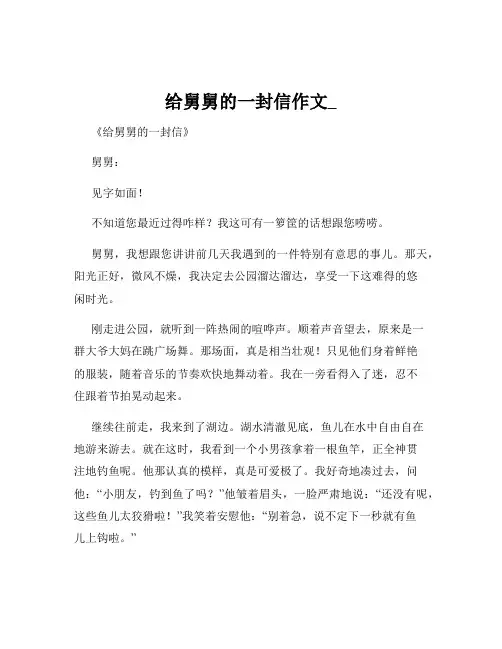 给舅舅的一封信作文_