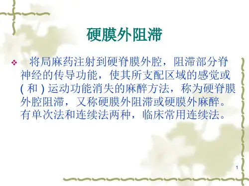 硬膜外穿刺术ppt课件