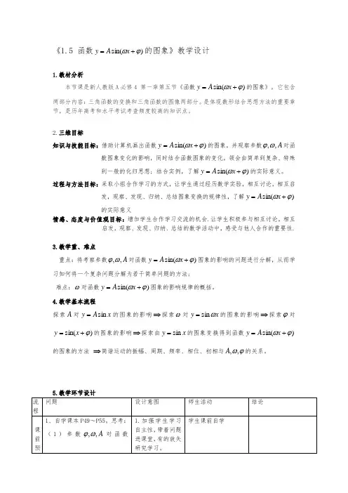 教学设计函数y=Asin(ωxφ的图象)