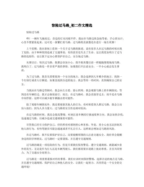 惊险过马路_初二作文精选