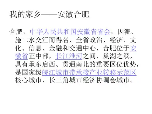 我的家乡——安徽合肥