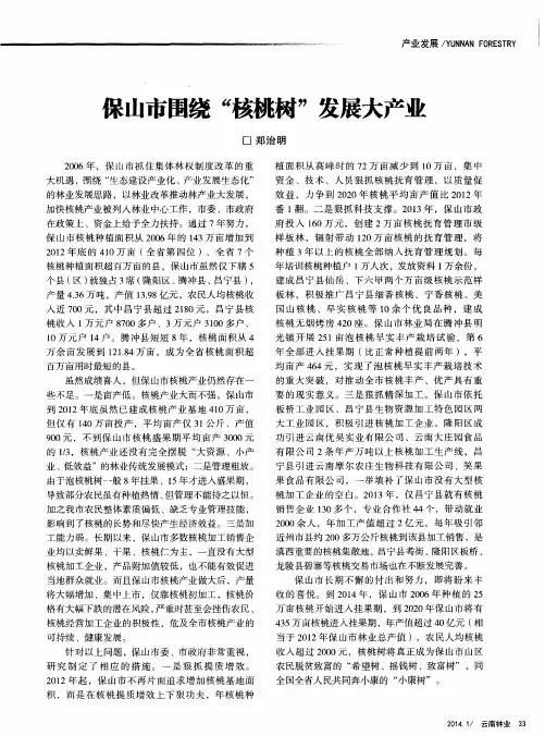 保山市围绕“核桃树”发展大产业