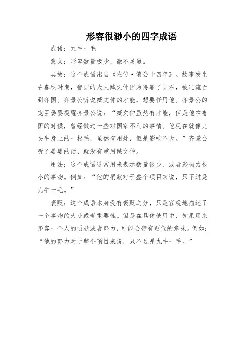 形容很渺小的四字成语