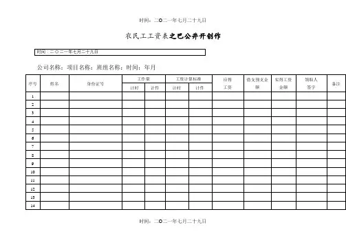 农民工工资表 3