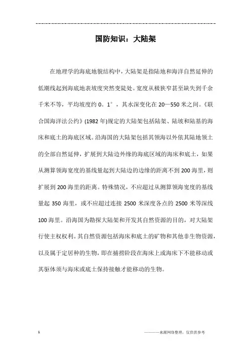 国防知识：大陆架