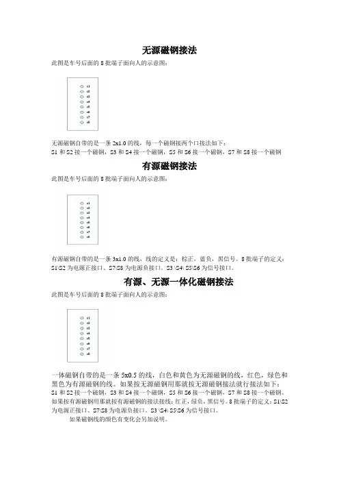 磁钢接线说明书