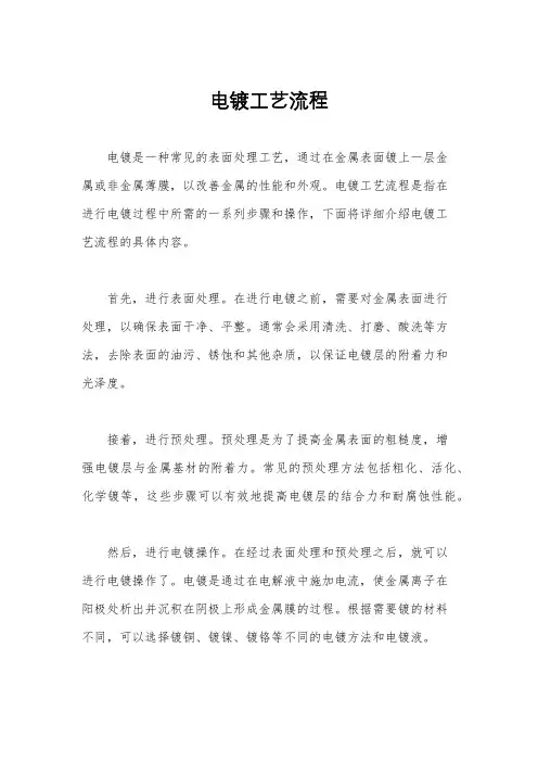 电镀工艺流程