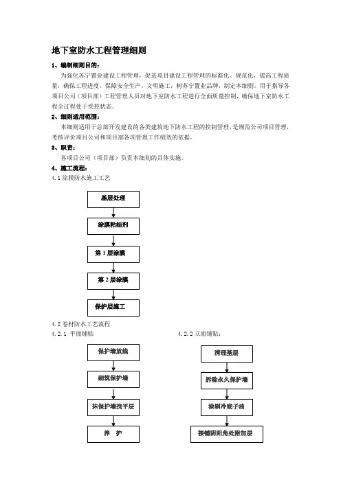 地下室防水工程施工管理细则(4)精品教案