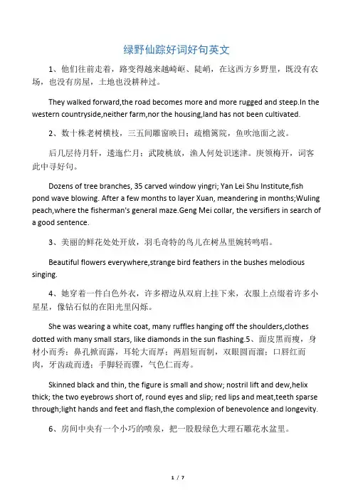 绿野仙踪好词好句英文