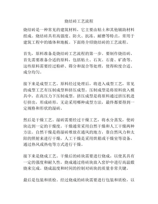 烧结砖工艺流程