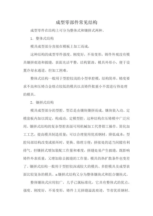 成型零部件常见结构