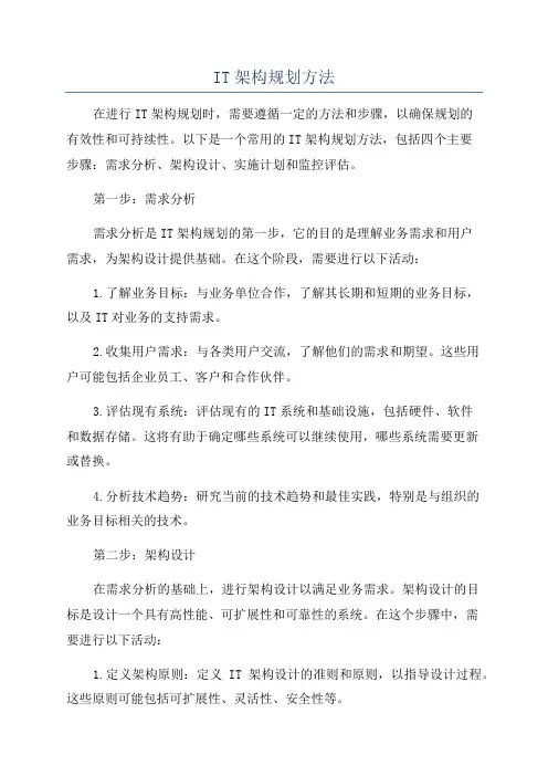 IT架构规划方法