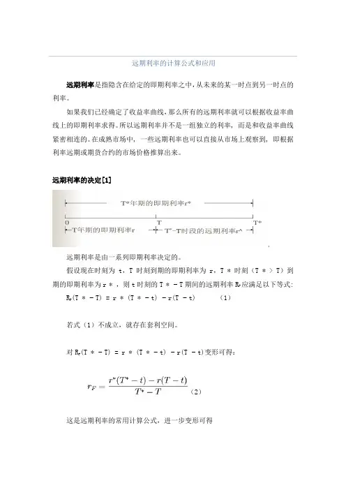 远期利率的计算、公式、应用