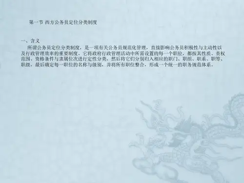 第二讲 公务员职位分类制度