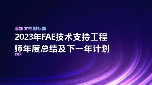 2023年FAE技术支持工程师年度总结及下一年计划