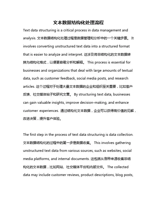 文本数据结构化处理流程