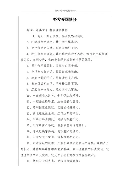 抒发爱国情怀