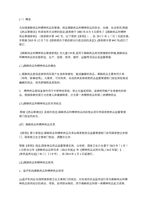 麻醉和精神药品管理制度