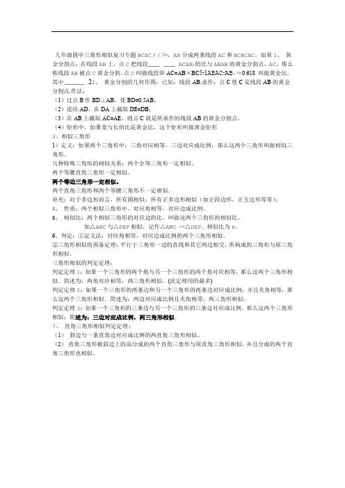 完整word版九年级圆与相似三角形专题复习