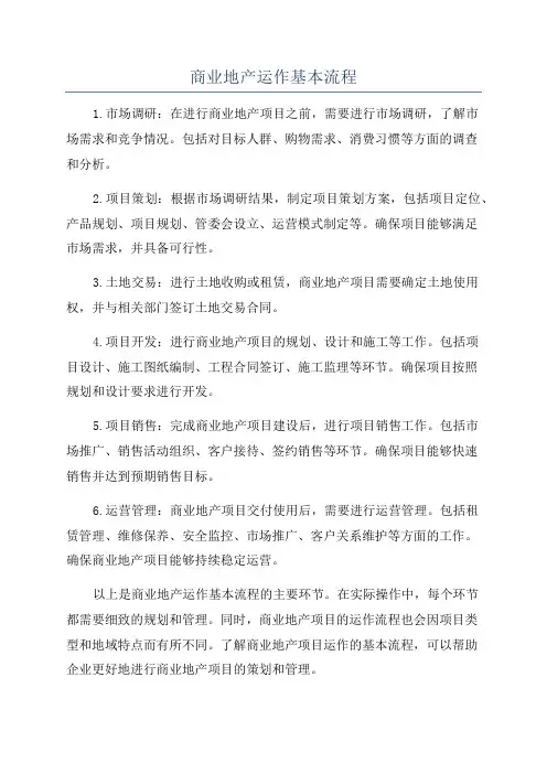 商业地产运作基本流程