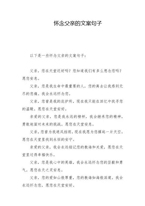 怀念父亲的文案句子
