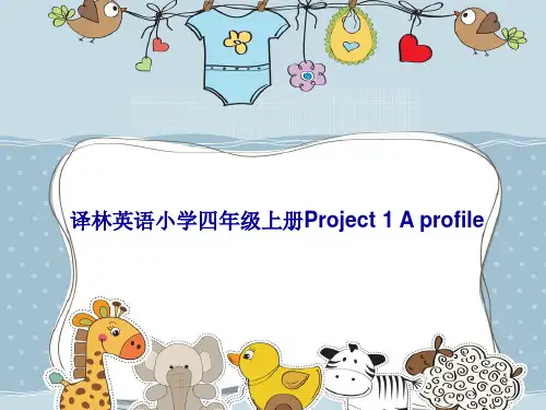 四年级上册英语课件-Project 1 A profile｜译林版