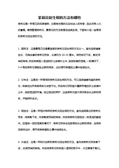 茉莉花促生根的方法有哪些