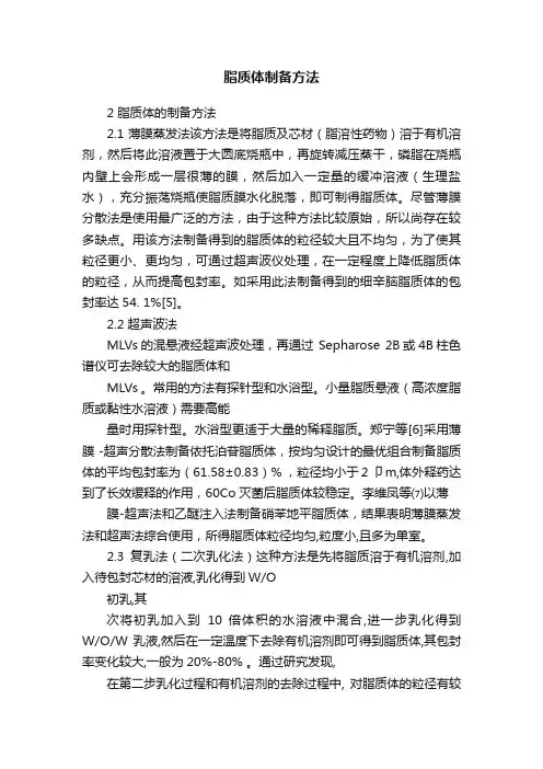 脂质体制备方法