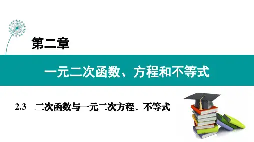新人教版高中数学必修第一册 2.3 二次函数与一元二次方程、不等式(课件)