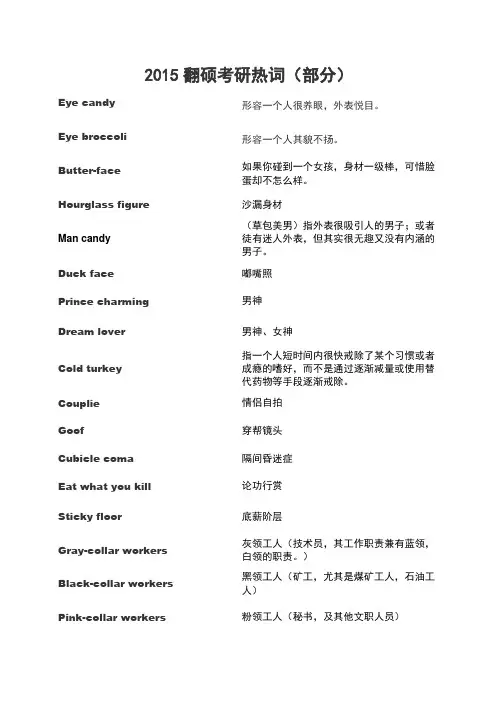 2015翻译硕士考研热词