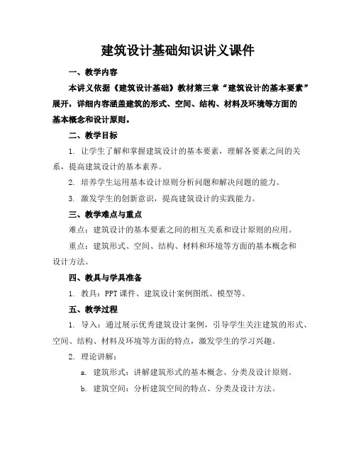 建筑设计基础知识讲义课件