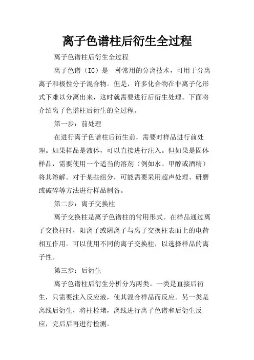 离子色谱柱后衍生全过程