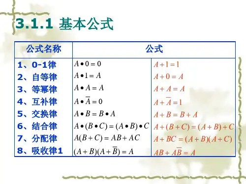布尔代数与逻辑函数化简