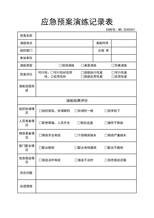 应急演练记录表